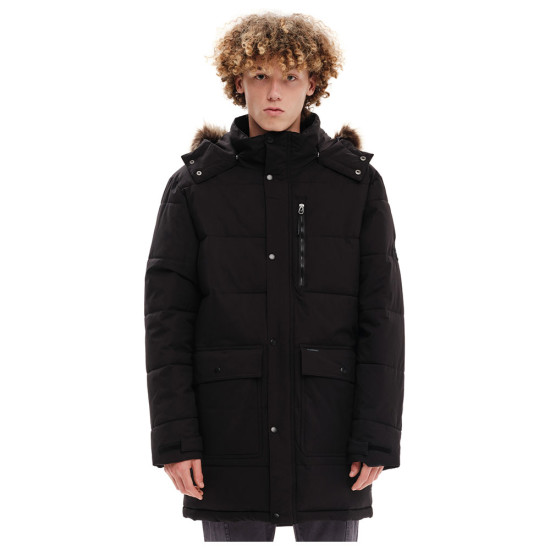 Emerson Ανδρικό μπουφάν Men's Long Puffer Jckt With Fur in Hood